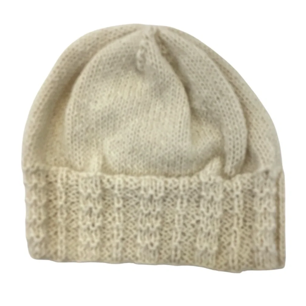 Peruvian Alpaca Knit Hat Cap OS Ivory/Natural